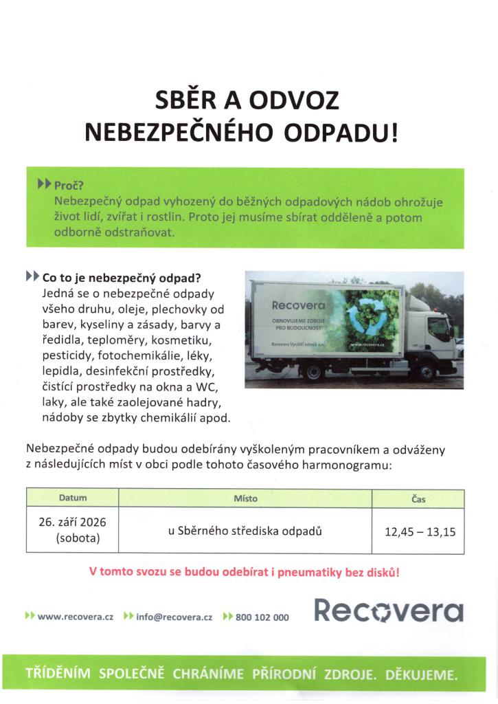 Sběr a&nbsp;svoz nebezpečného odpadu