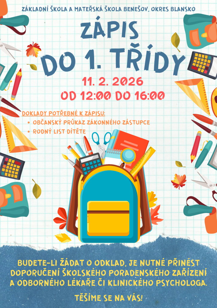 Zápis dětí do&nbsp;1. třídy