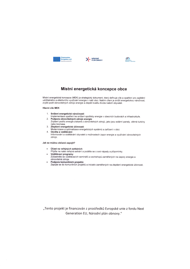 Místní energetická koncepce obce