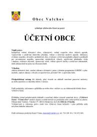 Výběrové řízení na pozici účetní obce Valchov